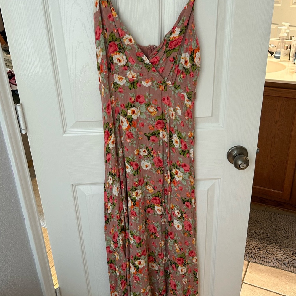 Lulu's Pink Sleeveless Sweetheart Maxi Sundress
